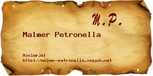 Malmer Petronella névjegykártya